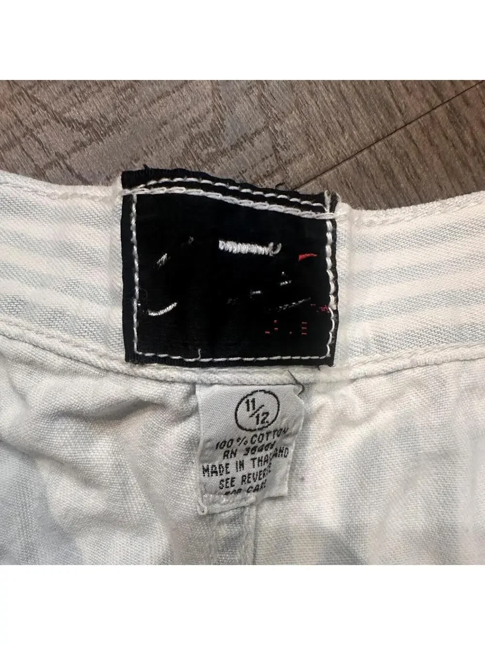 Women's White and Blue Shorts